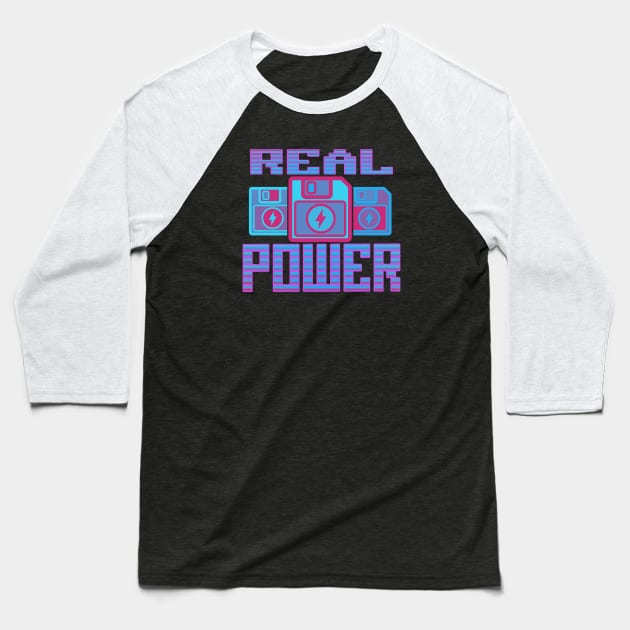 Real Power Baseball T-Shirt by LefTEE Designs